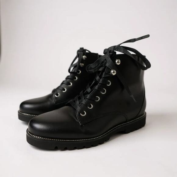 Blondo Waterproof Black Leather Combat Boots | Women’s Size 8.5 - Picture 1 of 9